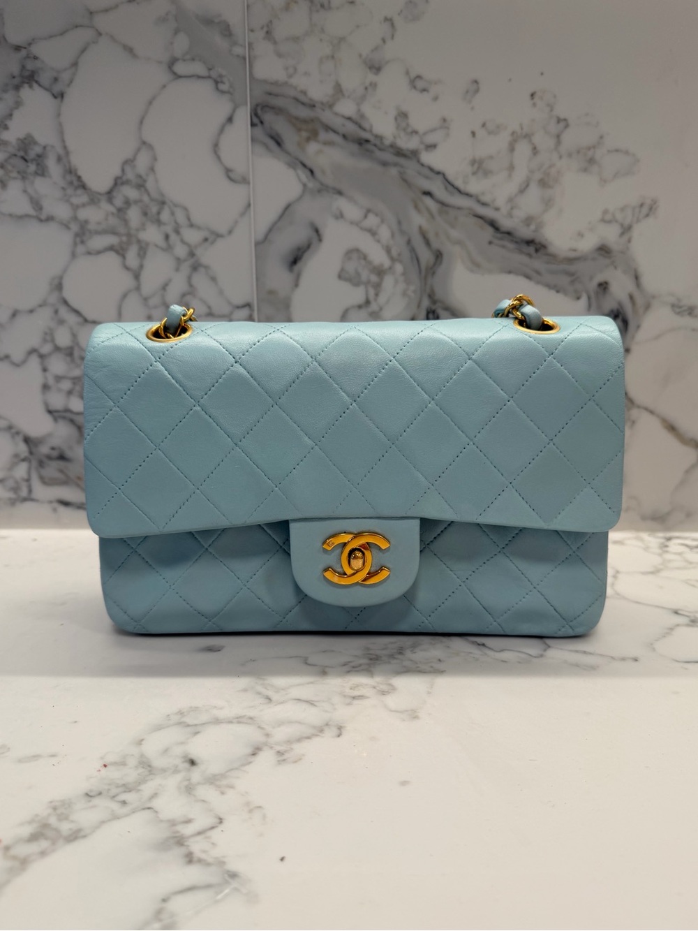 Chanel 24kt gold Classic small lamb skin flap